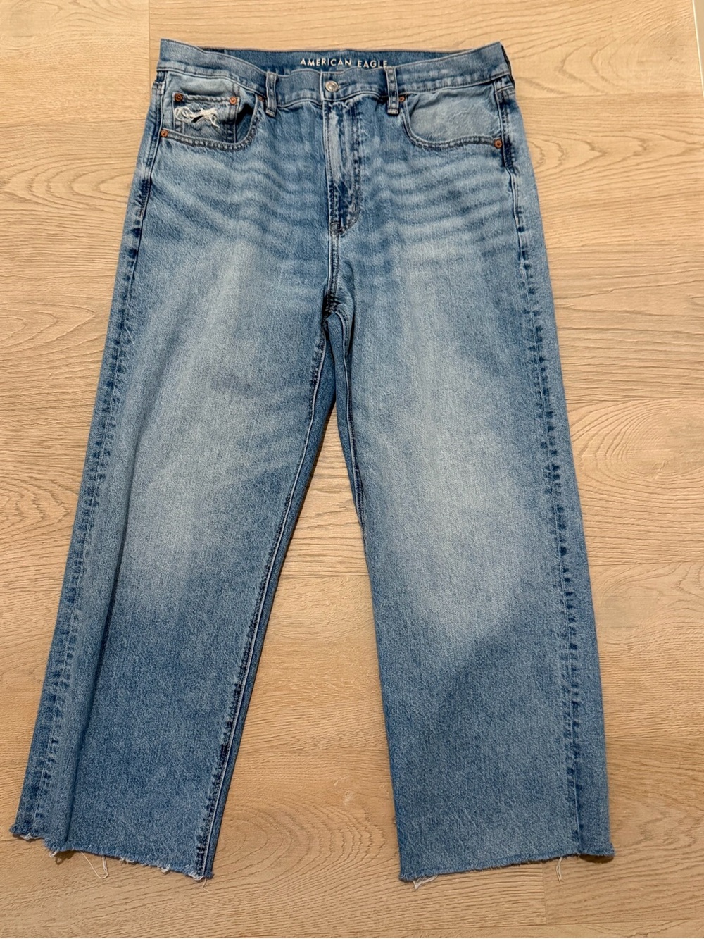 American Eagle Women Strigid High Rise Baggy Ex Boyfriend Jean Size 12 Regular.